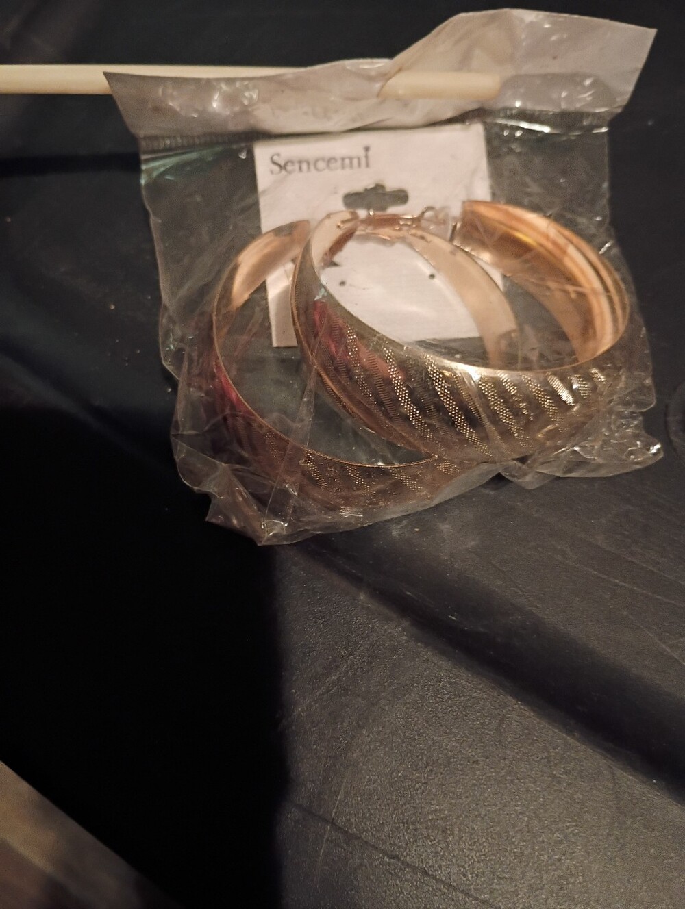 Gold-Tone Textured Hoop Earrings for Women